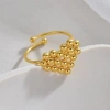 Hair accessory, light luxury heavy industry, metal flower, exaggerated vacation ring, niche design, high-end jewelry, unique personality ring Specification image
